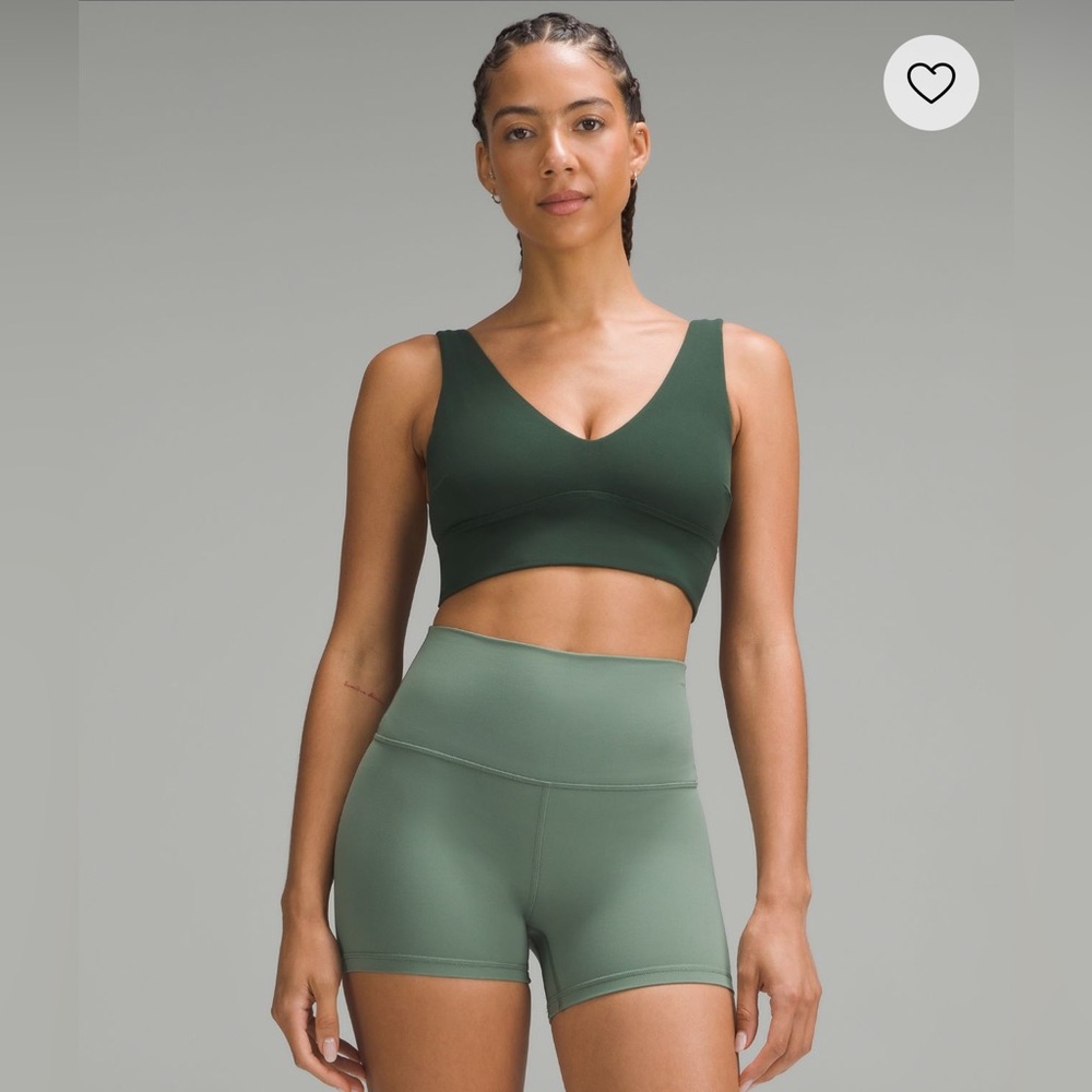 Lululemon align V Neck Bra C/D legacy green- size 12